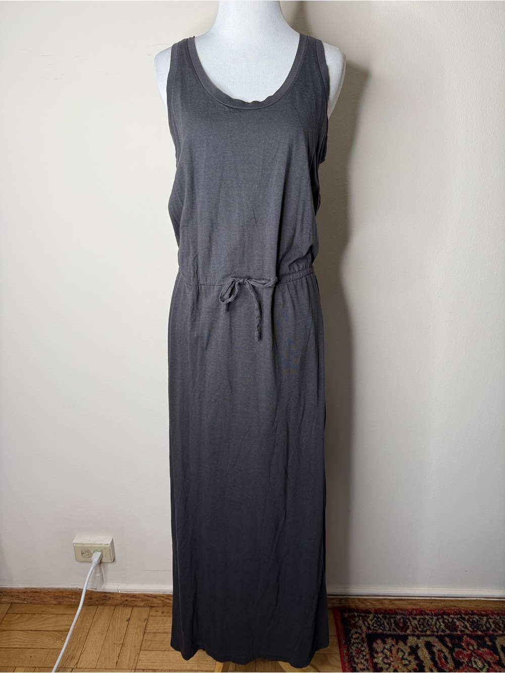 GAP Y2K Dark Gray Drop Waist Maxi Tank Dress